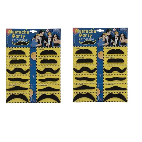 ست سیبیل نمایشی مدل Black Mustache بسته 24 عددی