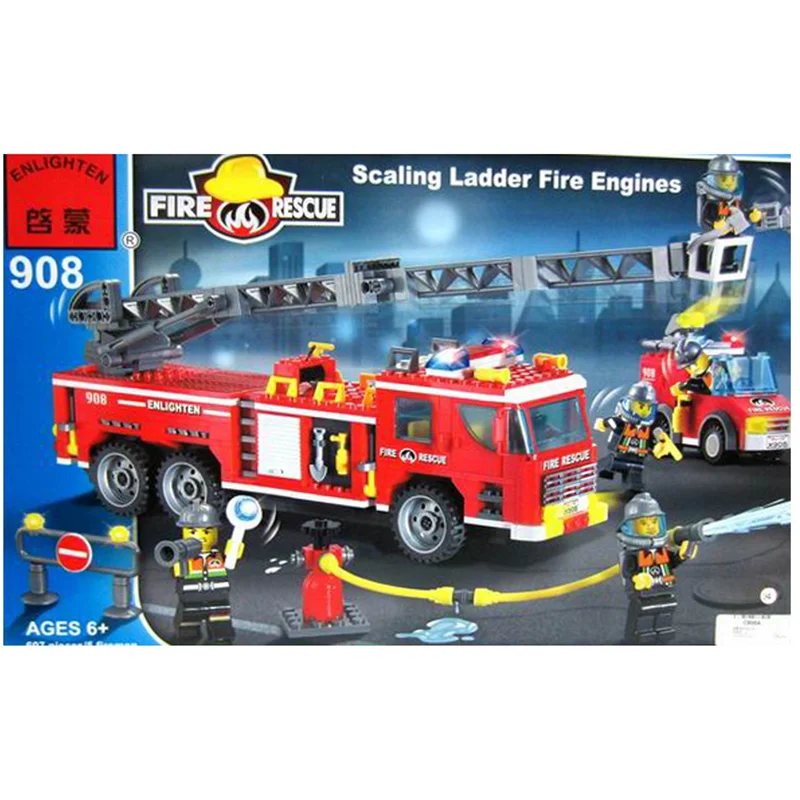 لگو آتش نشانی انلایتن مدل 908 تعداد 607 قطعه