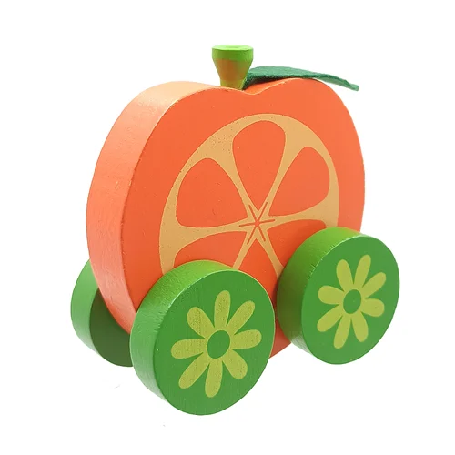 ماشین بازی مدل میوه چوبی طرح پرتقال