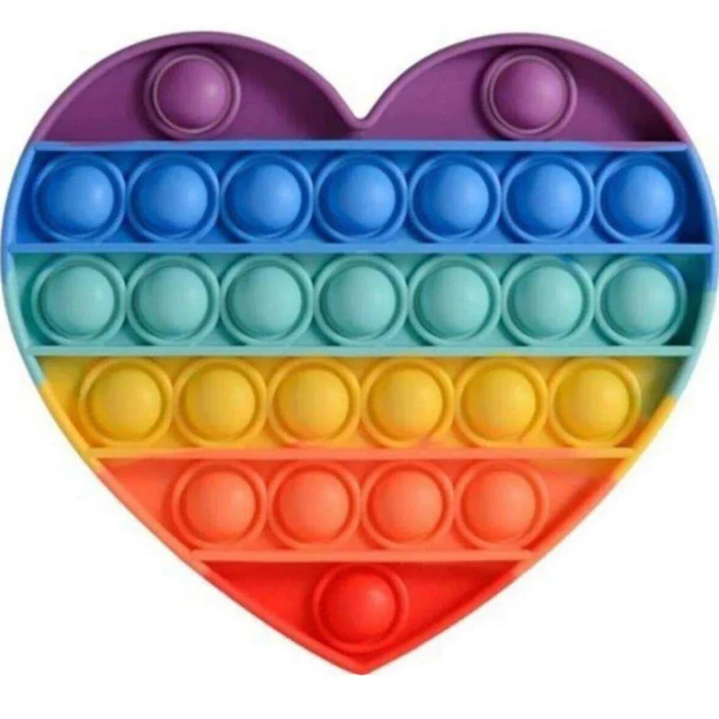 فیجت ضد استرس پاپ ایت طرح رنگین کمان مدل قلب