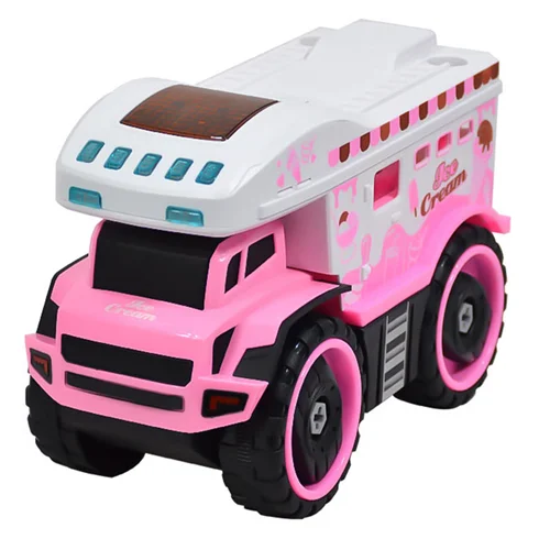 ماشین بازی مدل کامیون بستنی فروشی موزیکال کد DIY 862A-4
