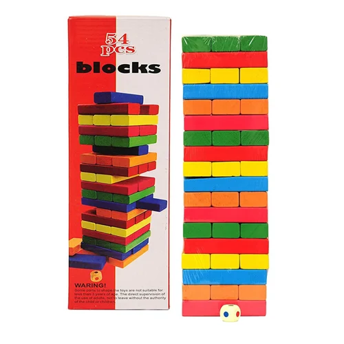 بازی فکری جنگا رنگارنگ 54 قطعه مدل blocks