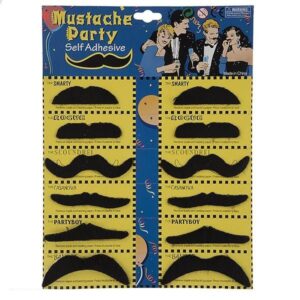 ست سیبیل نمایشی مدل Black Mustache بسته 12 عددی